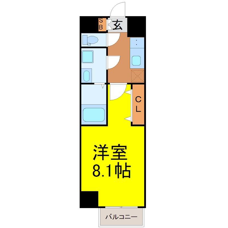 S-RESIDENCE堀田駅前FUTUR(1K/4階)の間取り写真