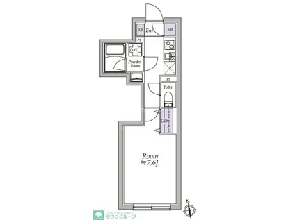 アトリオフラッツ高円寺(1K/4階)の間取り写真