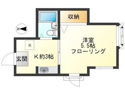 ハネギプラザ(1K/3階)の間取り写真