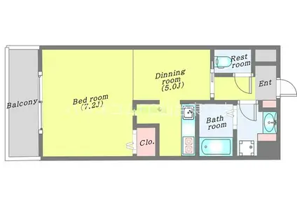 ロンディーヌII(1DK/5階)の間取り写真