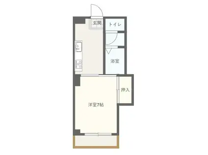 ITO人宿町ビル(1DK/4階)の間取り写真