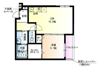 フジパレス百舌鳥駅南V番館(1LDK/2階)の間取り写真