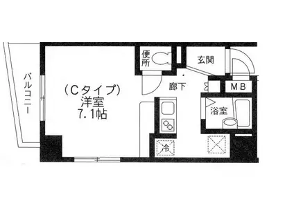 三和第一ビル(1K/10階)の間取り写真