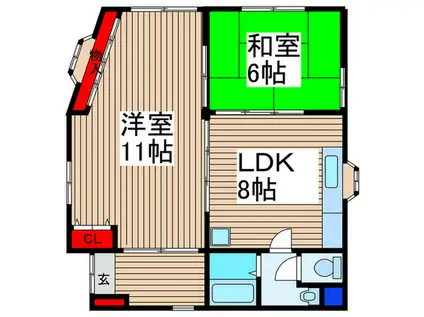 大沼様方(2LDK/1階)の間取り写真