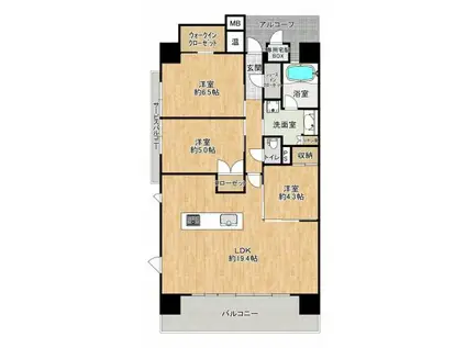 クレアネクスト尾ノ上レジデンス(3LDK/7階)の間取り写真