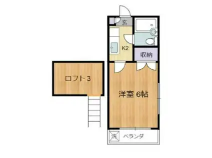 セドルハイム三鷹 B(1K/1階)の間取り写真