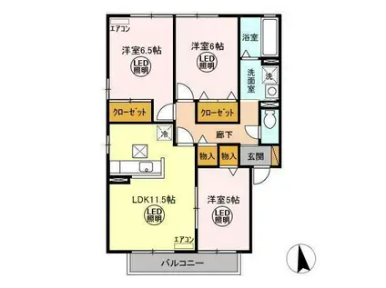 COTEAU VERT(3LDK/1階)の間取り写真