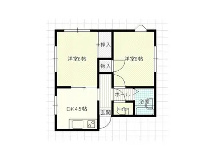 ハイツポピーB(2DK/1階)の間取り写真