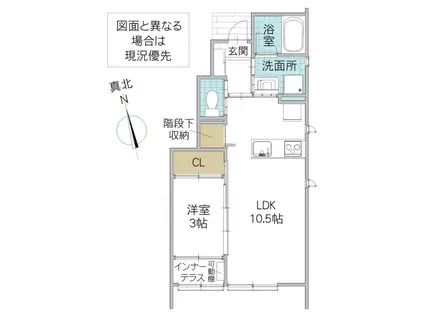 レーガベーネ東原(1LDK/1階)の間取り写真