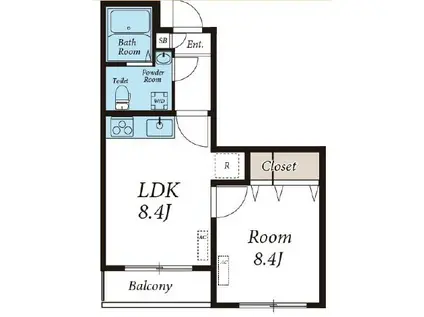 室内リフォーム物件(1LDK/1階)の間取り写真