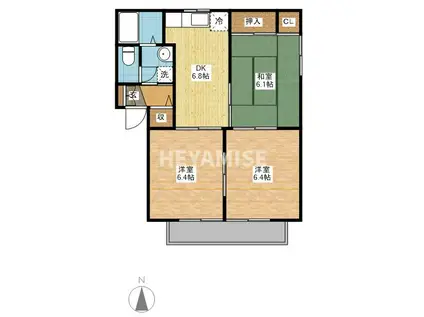 フォーレス藤(3DK/1階)の間取り写真