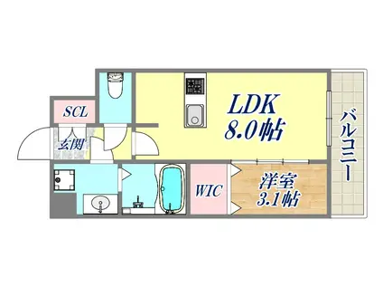 ARTIZA王子公園D.C(1LDK/10階)の間取り写真