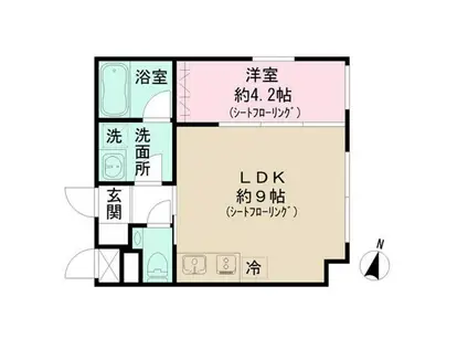 カーサピアッツァ目黒大岡山(1LDK/4階)の間取り写真