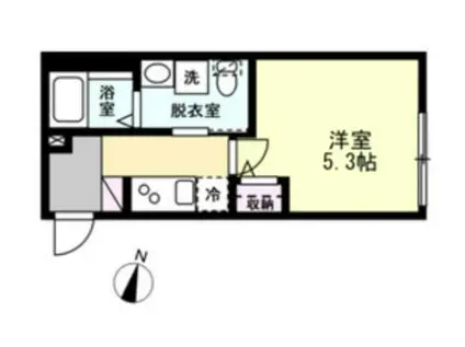 ベイルーム中央林間(1K/1階)の間取り写真