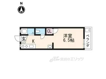 北山 HILLS C(1K/1階)の間取り写真