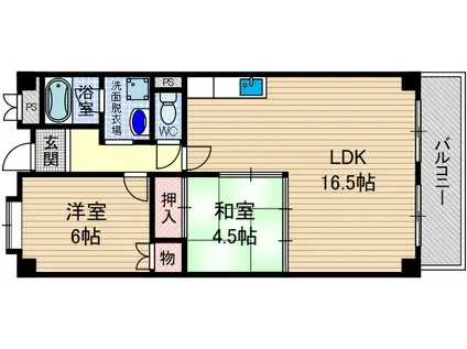 グレイス茨木(2LDK/2階)の間取り写真