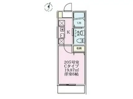 リーシー菊名(1K/2階)の間取り写真