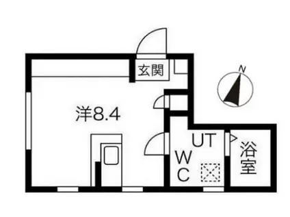 SAKURA AXIS 用賀(ワンルーム/1階)の間取り写真
