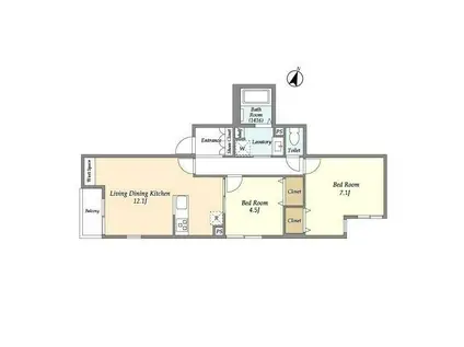 サンセリテ東が丘弐番館(2LDK/2階)の間取り写真