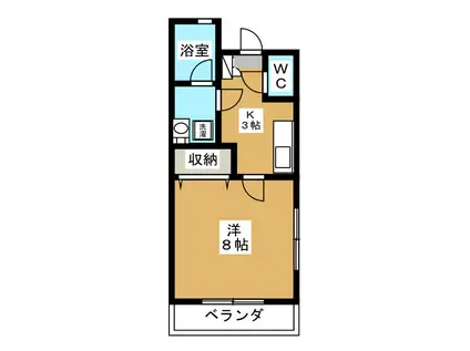 エム・エム・ワン(1K/1階)の間取り写真