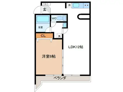 クリエイティブカメダ(1LDK/3階)の間取り写真