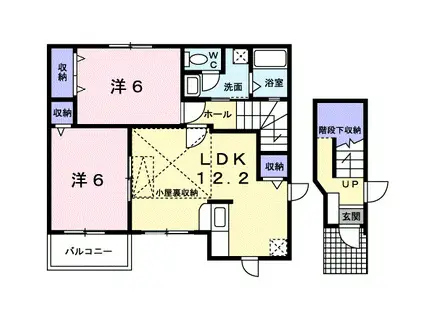 ルミエールA(2LDK/2階)の間取り写真