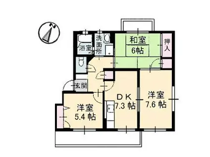 セントリーブル海田(3DK/2階)の間取り写真