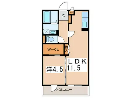 BLOSSOM GARDENII(1LDK/1階)の間取り写真