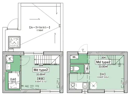 PROTO恵比寿II(1DK/3階)の間取り写真