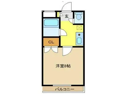 アンソレイユ湘南台(1K/1階)の間取り写真