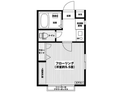 恵比寿ガーデンヴィラB棟(1K/1階)の間取り写真