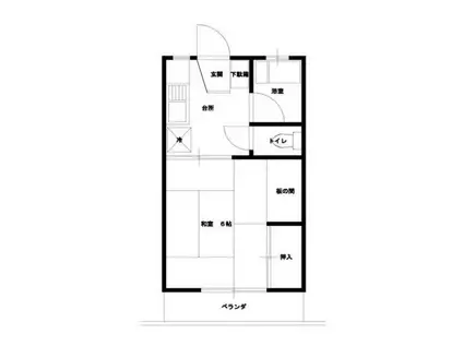 コーポ古川(1K/2階)の間取り写真