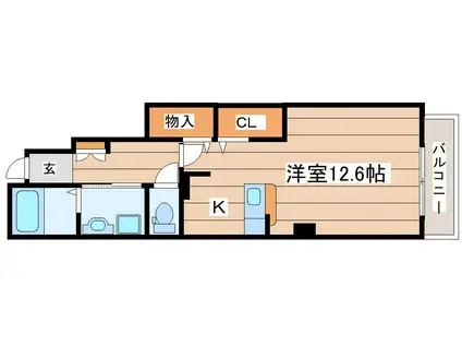 ヒルサイド・NJ(ワンルーム/1階)の間取り写真