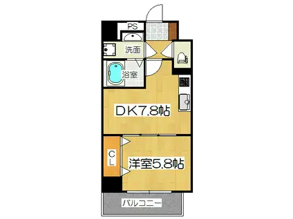 ときわぎ(1DK/5階)の間取り写真