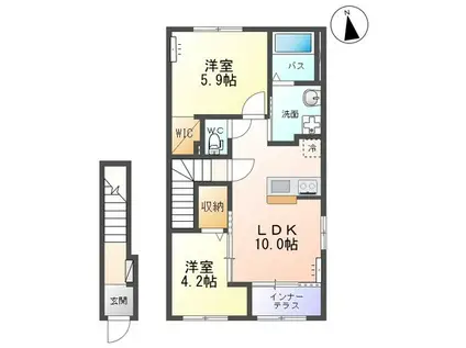 エトワール キリ(2LDK/2階)の間取り写真