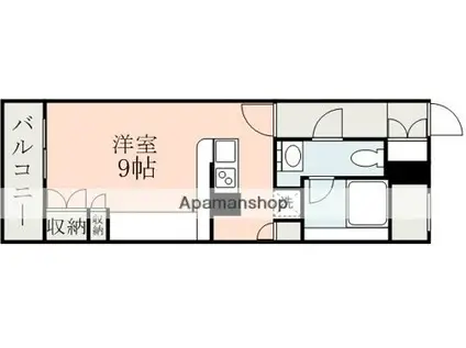 FLAT 熊本(ワンルーム/6階)の間取り写真