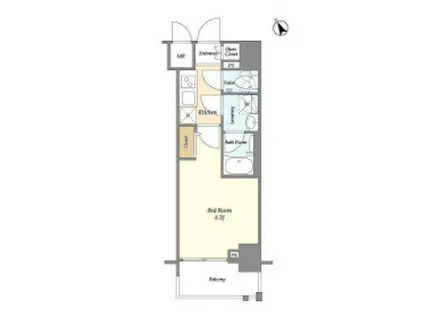 ディームス品川南(1K/8階)の間取り写真