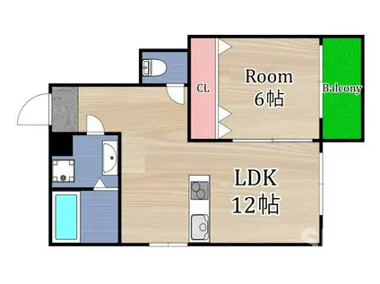 マンション武蔵(1LDK/3階)の間取り写真