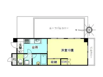 シーザーレジデンス美好町(1K/2階)の間取り写真