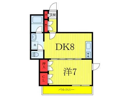 リバーサイド田端(1DK/2階)の間取り写真