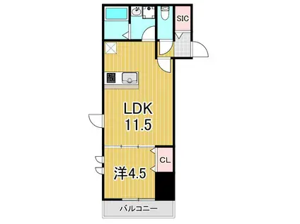 SOLANA(1LDK/3階)の間取り写真