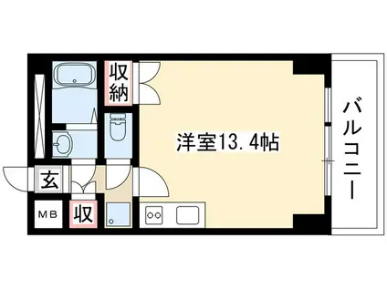 アロンノ-ブルII(ワンルーム/4階)の間取り写真