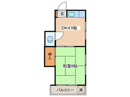 K-FLAT(1DK/3階)の間取り写真