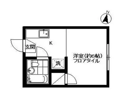 グリーンハウス池上(ワンルーム/2階)の間取り写真