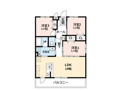 TREVO YR (3LDK/2階)の間取り写真