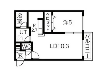 グランラヴィーヌ南郷通(1LDK/4階)の間取り写真
