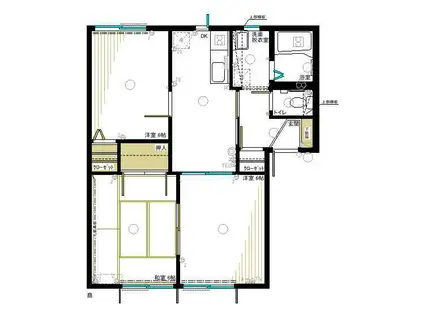 エスポワールドゥラフォーレF(3DK/1階)の間取り写真