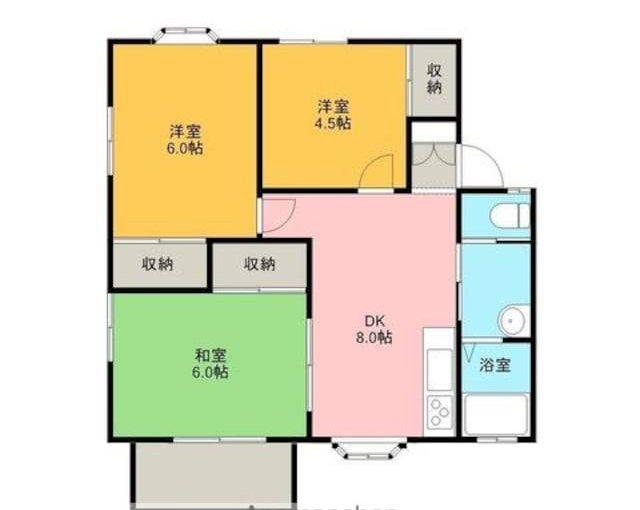 ルーミー甲府81号館(3DK/2階)の間取り写真