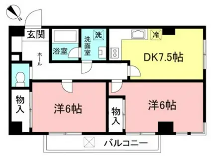 ガーデン・ハイツ町田(2DK/2階)の間取り写真