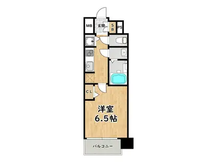 アドバンス大阪ヴェンティ(1K/13階)の間取り写真